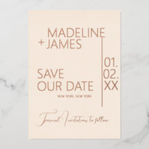 ELEGANT Rose Gold Tan Save the Dates Ankündigungen