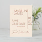 ELEGANT Rose Gold Tan Save the Dates Ankündigungen (Stehend vorne)
