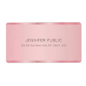 Elegant Rose Gold Template Shipping Address (Vorne)