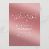 Elegant Rose Gold Wedding Rehearsal Dinner Einladung (Vorderseite)