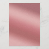 Elegant Rose Gold Wedding Rehearsal Dinner Einladung (Rückseite)