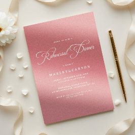 Elegant Rose Gold Wedding Rehearsal Dinner Einladung