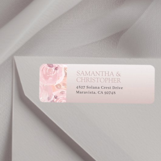 Elegant Rose Gold Wedding Return Address Label