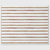 Elegant Rose Gold & White Striped Geschenkpapier (Flach)