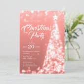 Elegant Rose Gold Winter Christmas Tree Holiday Einladung (Stehend Vorderseite)