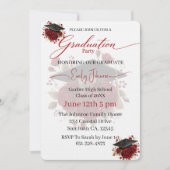 Elegant Rose Graduation Invitation Template Einladung (Vorderseite)