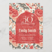 Elegant Rose Inspired 20Th Birthday Einladung (Vorne/Hinten)