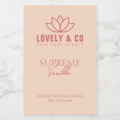 Elegant Rose & Ivory Candle Product Label Lebensmitteletikett (Einzelnes Label)