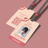 Elegant Rose & Ivory Salon Employee Qr Code  Ausweis