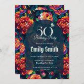 Elegant Rose Luxury 40Th Birthday Einladung (Vorne/Hinten)