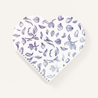 Elegant Rose Petal Line Art Pattern Notebook Notizblock