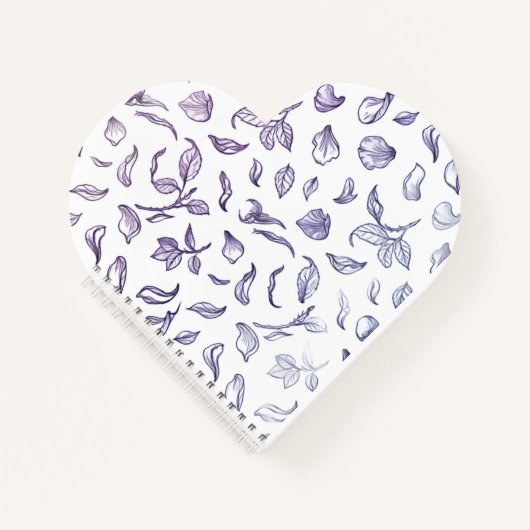 Elegant Rose Petal Line Art Pattern Notebook Notizblock (Vorderseite)