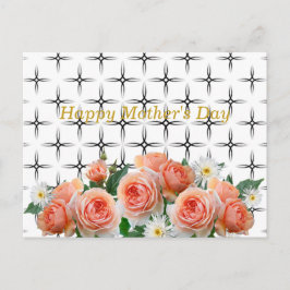 Elegant, Rose & Säulen, geometrisch Postkarte