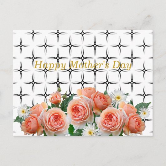 Elegant, Rose & Säulen, geometrisch Postkarte (Vorderseite)