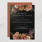 Elegant Rose Wedding Einladung (Vorne/Hinten)