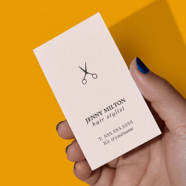 Elegant Rose White Black Scissors Hair Stylist Visitenkarte