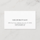 Elegant Rose White Black Scissors Hair Stylist Visitenkarte (Rückseite)