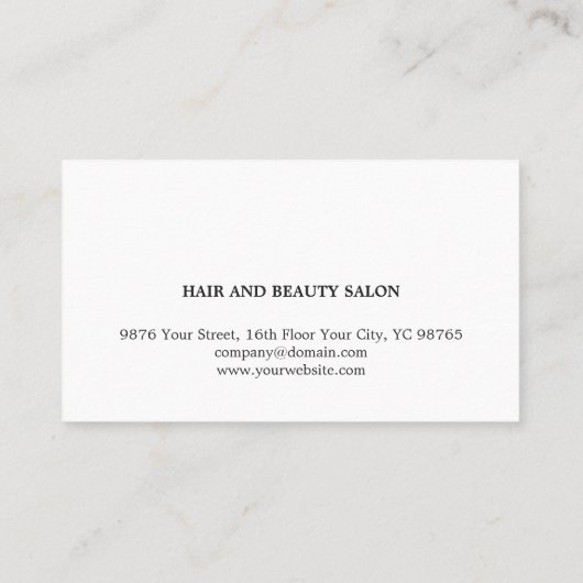 Elegant Rose White Black Scissors Hair Stylist Visitenkarte (Rückseite)