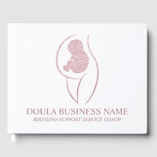 Elegant Roségold-Doula-Geschäftskunde Gästebuch
