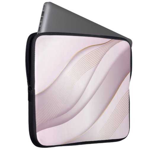 Elegant Rosegold Wavy Lines Texture Laptopschutzhülle (Vorne Rechts)