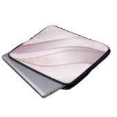 Elegant Rosegold Wavy Lines Texture Laptopschutzhülle (Vorne Knopf)