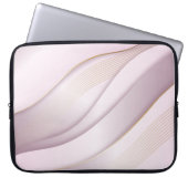 Elegant Rosegold Wavy Lines Texture Laptopschutzhülle (Vorderseite)