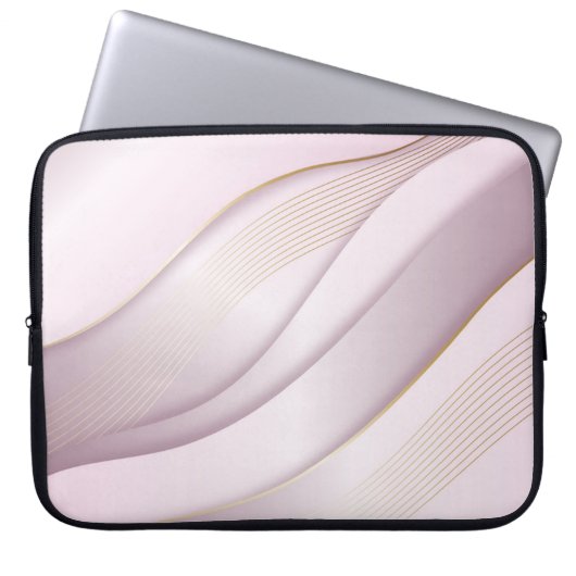 Elegant Rosegold Wavy Lines Texture Laptopschutzhülle (Vorderseite)