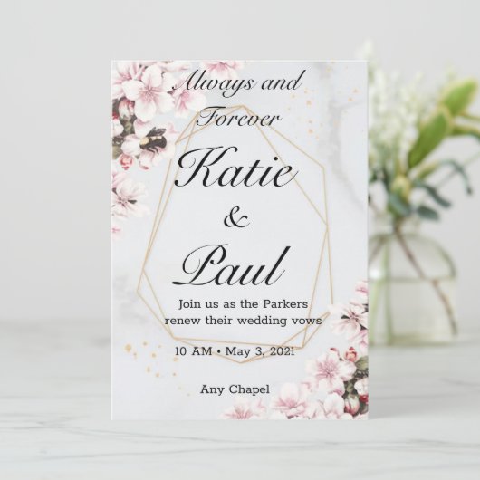 Elegant Roses Hochzeit Einladung (Stehend Vorderseite)