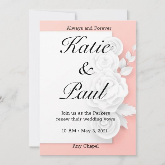 Elegant Roses Hochzeit Einladung (Vorderseite)