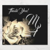 Elegant Roses Monogram Food and Beverage Label Set Bierflaschenetikett (Einzelnes Label)