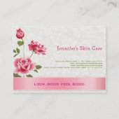 Elegant Roses Plush Weiße Damaskus Visitenkarte (Rückseite)