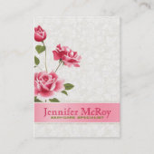 Elegant Roses Plush Weiße Damaskus Visitenkarte (Vorderseite)