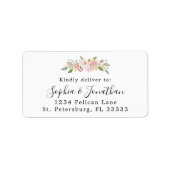Elegant Roses Wedding RSVP Mailing Adressaufkleber (Vorne)