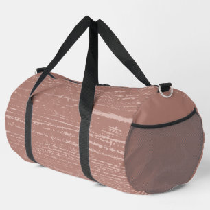 Elegant Rosy Brown Wood Grain Duffle Bag