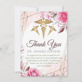 Elegant Rosy Doctor Danke Karte (Vorderseite)