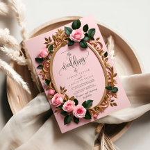Elegant Rosy Floral Art Nouveau Wedding