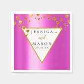 Elegant Rosy Modern Wedding Cocktail Napkin Serviette (Vorderseite)