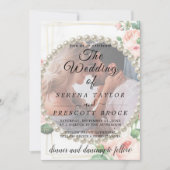 Elegant Rosy Vellum Overlay Einladung zur Hochzeit (Vorderseite)