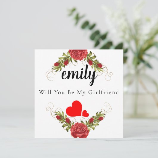 Elegant Rosy wird meine Freundin-Karte sein Dankeskarte (Stehend Vorderseite)