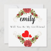 Elegant Rosy wird meine Freundin-Karte sein Dankeskarte (Vorderseite)