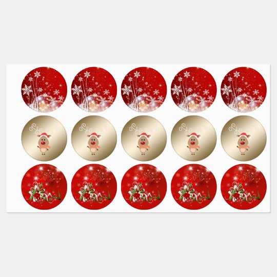 Elegant Rot Gold Weihnachten Etiketten Zazzle De