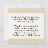 Elegant, rot, Imitat-Gold53. Geburtstag; Einladung (Rückseite)