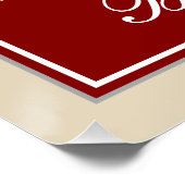 Elegant, rot, Imitate Gold 55. Geburtstag; Individ Poster (Ecke)