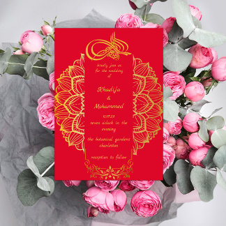 ELEGANT rot ISLAMIC WEDING Einladung