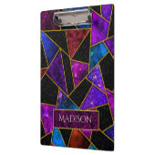 Elegant rot lila gurt geometrisch klemmbrett (Links)