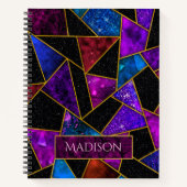 Elegant rot lila gurt geometrisch notizblock (Vorderseite)