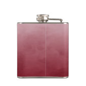 Elegant rot mit einfachem Goldmonogramm Flachmann (Rückseite)