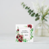 Elegant Rot Orange Blume Haar & Makeup Quadratische Visitenkarte (Stehend Vorderseite)