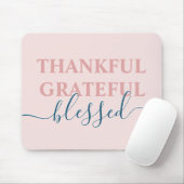 Elegant rot Rosa dankbar dankbar, gesegnet Mousepad (Mit Mouse)