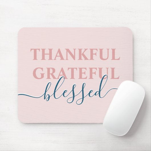 Elegant rot Rosa dankbar dankbar, gesegnet Mousepad (Mit Mouse)